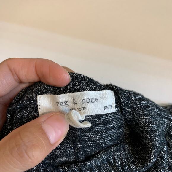 Rag & Bone Sweater Womens XS Extra Small Black Gray Avryl Marled Mock Stretch - Picture 7 of 10